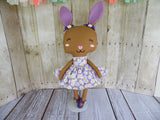 Bunny, Brown, Girl, Purple with Daises