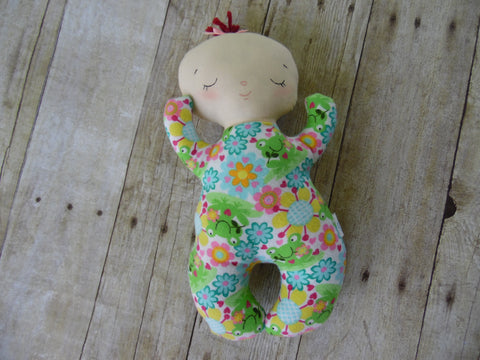 Butterbean Baby - White Girl - Floral/Frog Print