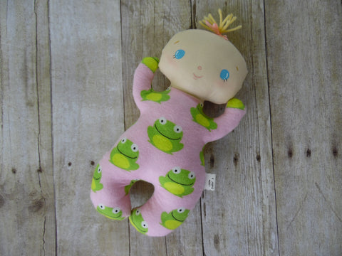 Butterbean Baby - White Girl - Pink Frog Print