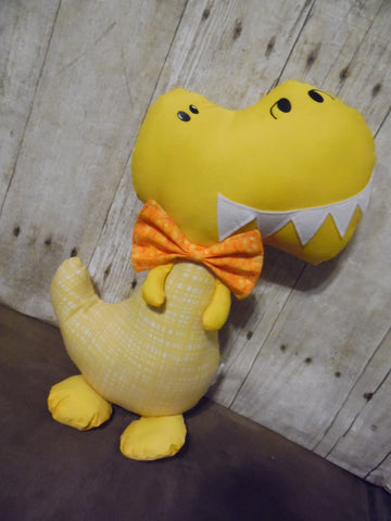 Dinosaur, Boy, T-Rex, Yellow with Checked Body