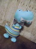 Dinosaur, Boy, T-Rex, Turquoise with Stripes