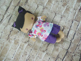 Wee Baby Girl Doll, Tan, Purple Shorts/Butterfly Print Top
