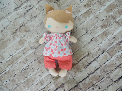 Wee Baby Girl Doll, White, Pink Shorts/Floral Top