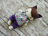 Wee Baby Girl Doll, White, Purple Shorts/Floral Top