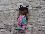 Wee Baby Girl Doll, Dark, Pink/Blue Overalls