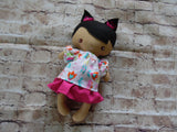 Wee Baby Girl Doll, Tan, Pink Skirt Floral Top