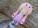 Lollipop Girl, White, Pink Braids, Pink/Purple Floral Print Dress